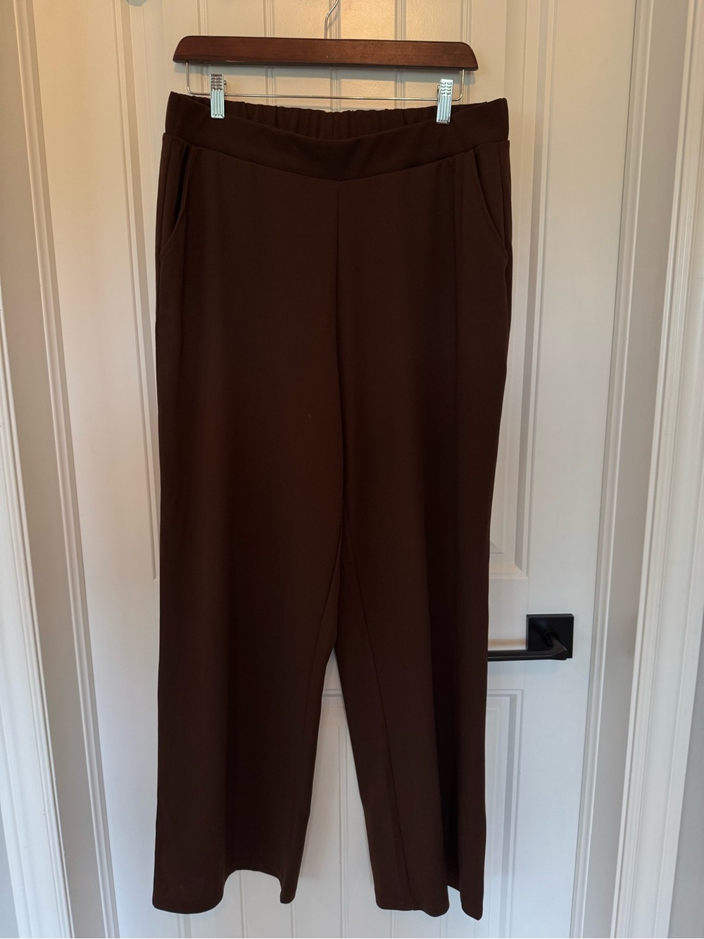 Size XL, ONLY Brown Wide-Leg Pull-On Pants